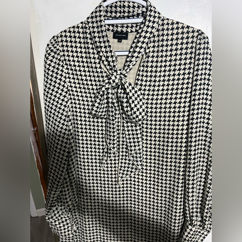 Who What Wear houndstooth bow tie Dress  Size M
